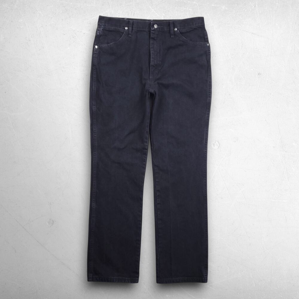 Wrangler A102 Straight‎ Leg Jeans Men 36x32 Black Cotton Western Workwear Cowboy